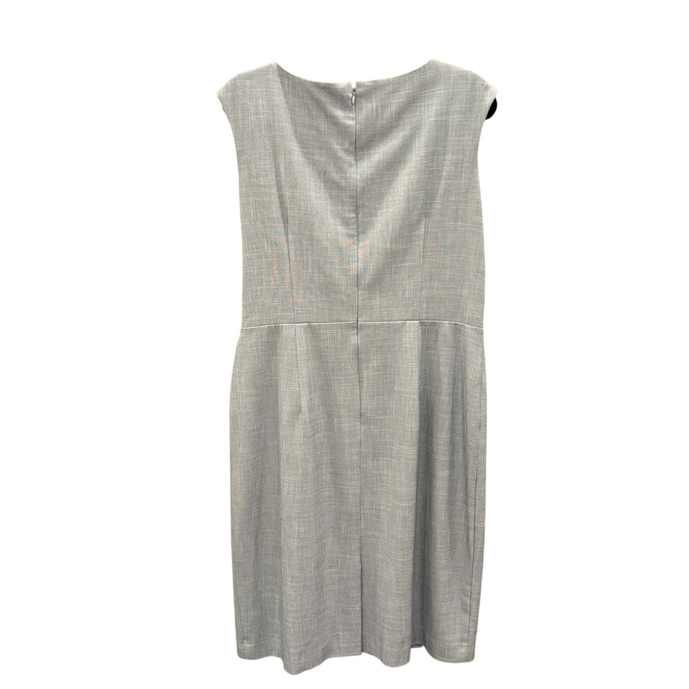 Ann Taylor Sheath Dress Sage Green Faux Wrap Tie Waist Career Professional 14 - Picture 4 of 5